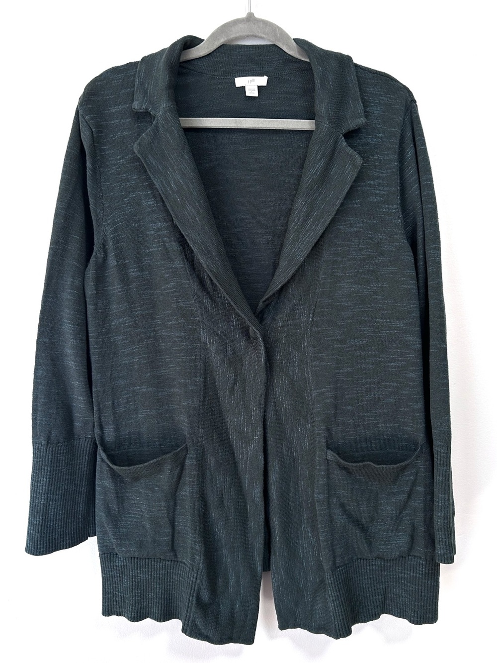 J. Jill Button Knit Cardigan Sweater Women’s Petite Large Green Blue